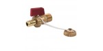 DRAIN COCK BALL VALVE WITH HOSE UNION AND BRASS CAP, 3/8" (10MM)